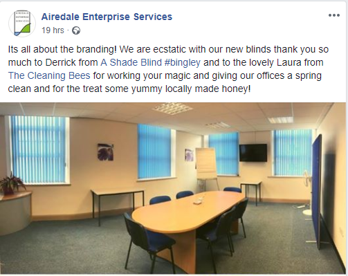 Perfect fit blinds at Airedale Enterprise Services