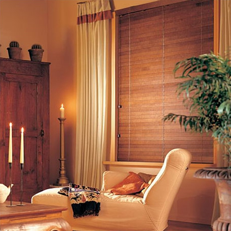 Wooden slat blinds